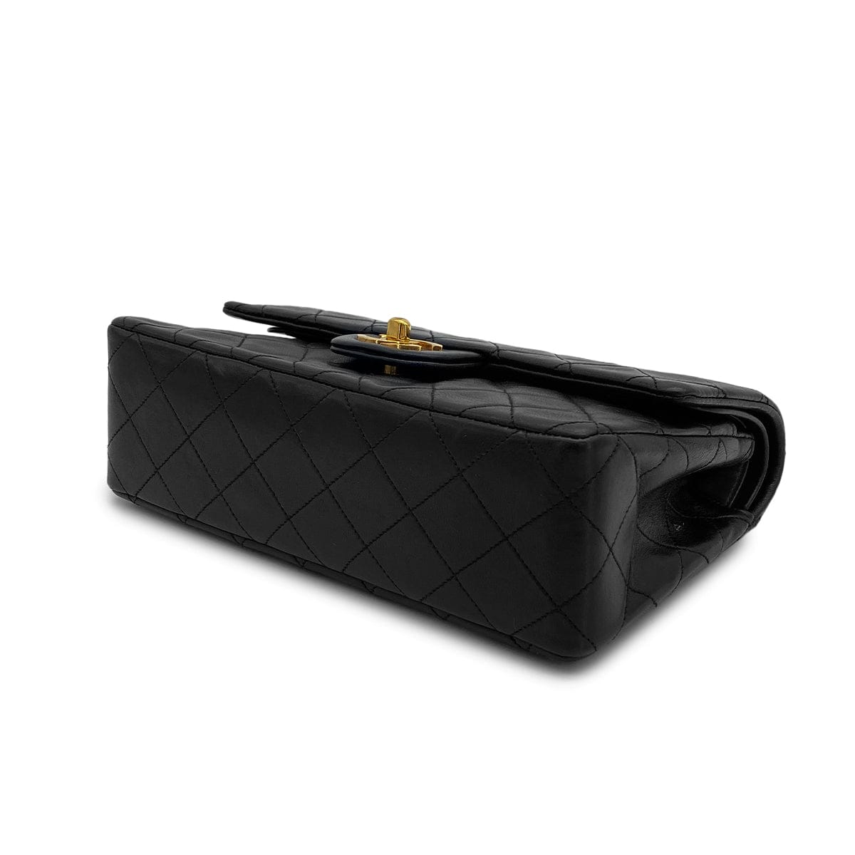 Luxury Promise Japan VINTAGE CHANEL CLASSIC FLAP SMALL CHAIN SHOULDER BAG BLACK LAMB SKIN GOLD HARDWARE 90315012