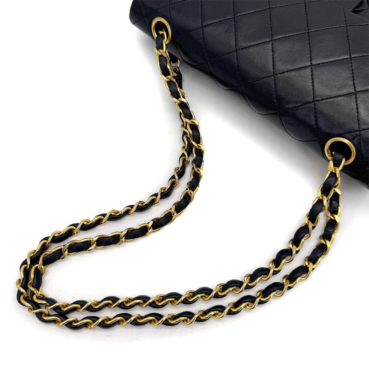 Luxury Promise Japan VINTAGE CHANEL CLASSIC FLAP SMALL CHAIN SHOULDER BAG BLACK LAMB SKIN GOLD HARDWARE 90317907