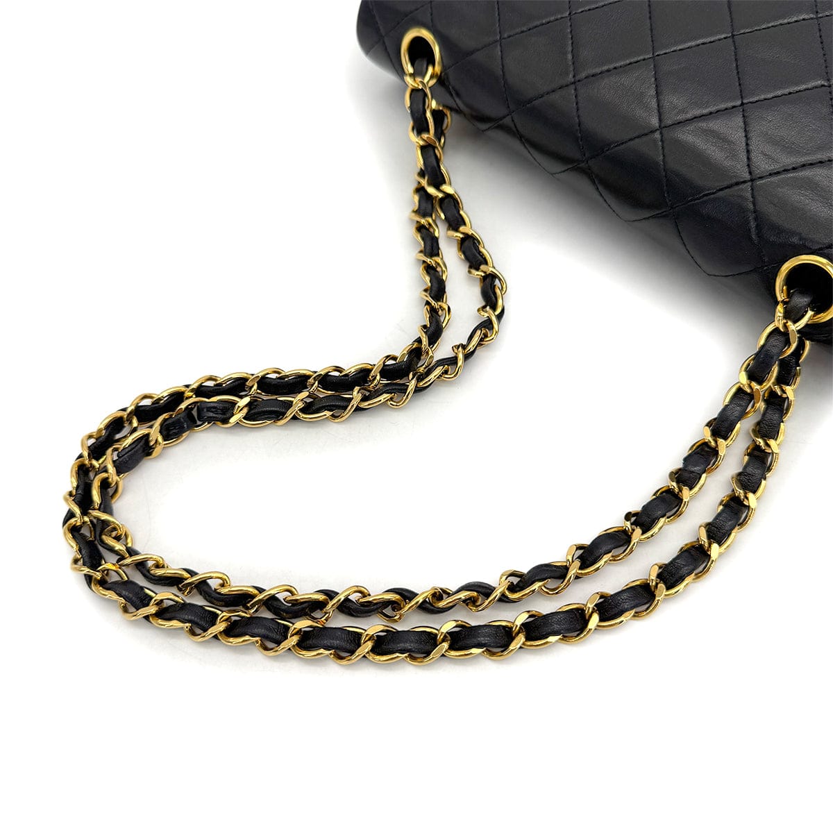 Luxury Promise Japan VINTAGE CHANEL CLASSIC FLAP SMALL CHAIN SHOULDER BAG BLACK LAMB SKIN GOLD HARDWARE 90323479