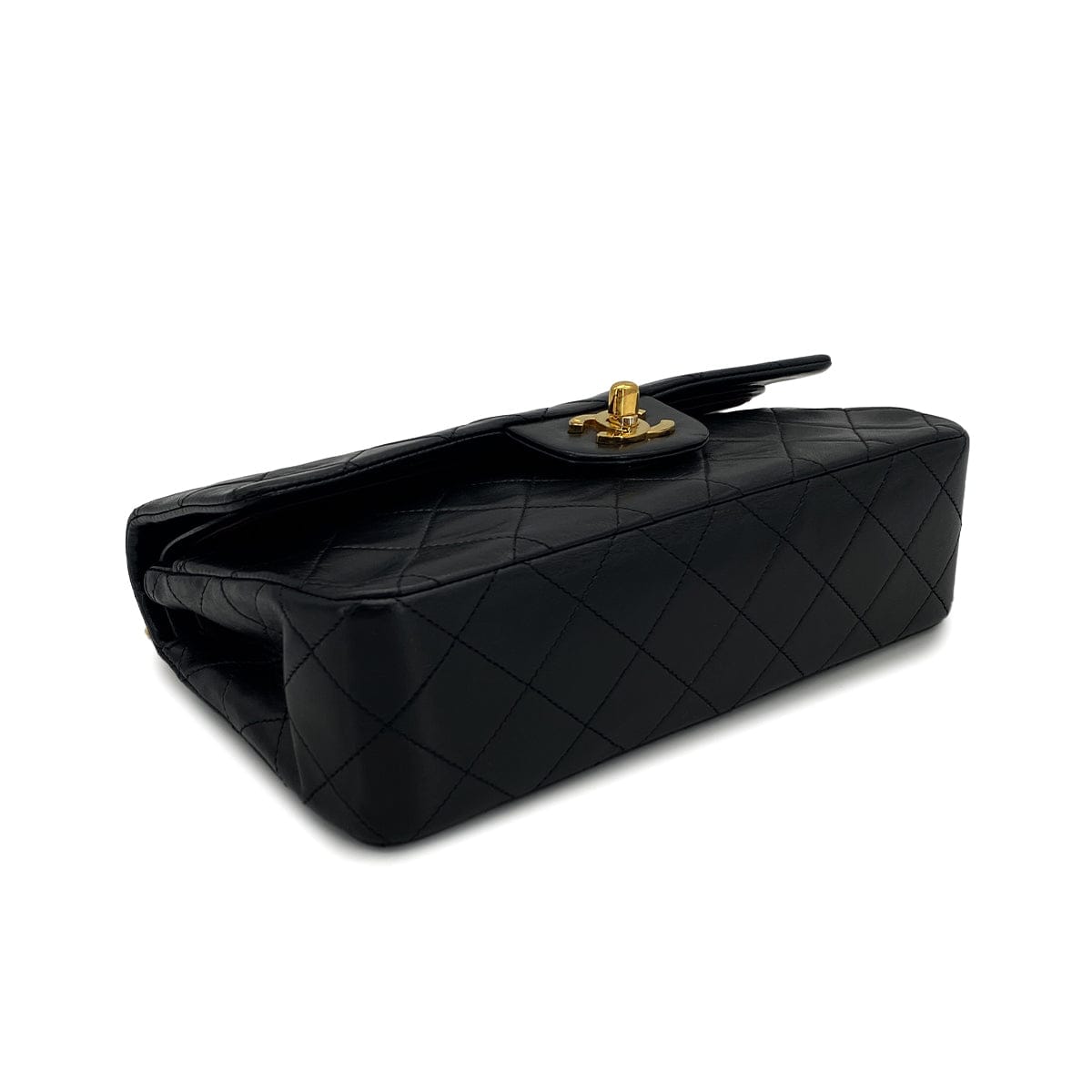 Luxury Promise Japan VINTAGE CHANEL CLASSIC FLAP SMALL CHAIN SHOULDER BAG BLACK LAMB SKIN GOLD HARDWARE 90324281