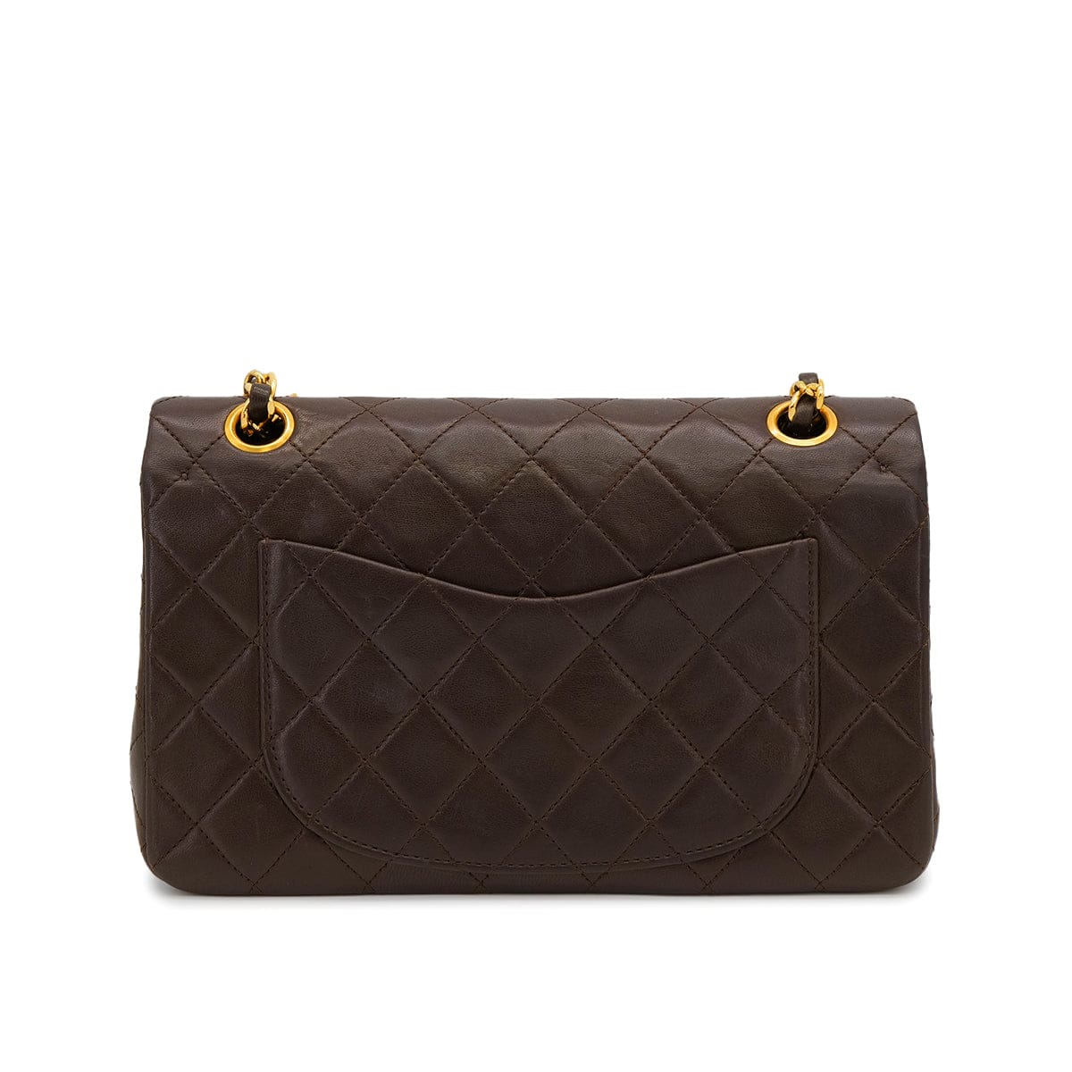 Luxury Promise Japan VINTAGE CHANEL CLASSIC FLAP SMALL CHAIN SHOULDER BAG BROWN LAMB SKIN GOLD HARDWARE 90322290