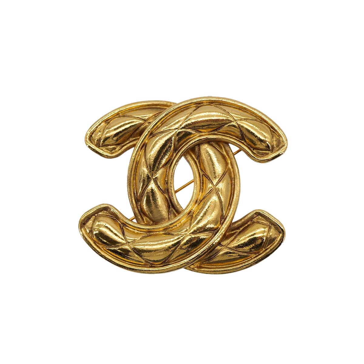 Luxury Promise Japan VINTAGE CHANEL COCOMARK BROOCH MATELASSE GOLD ACCESSORY 90324102