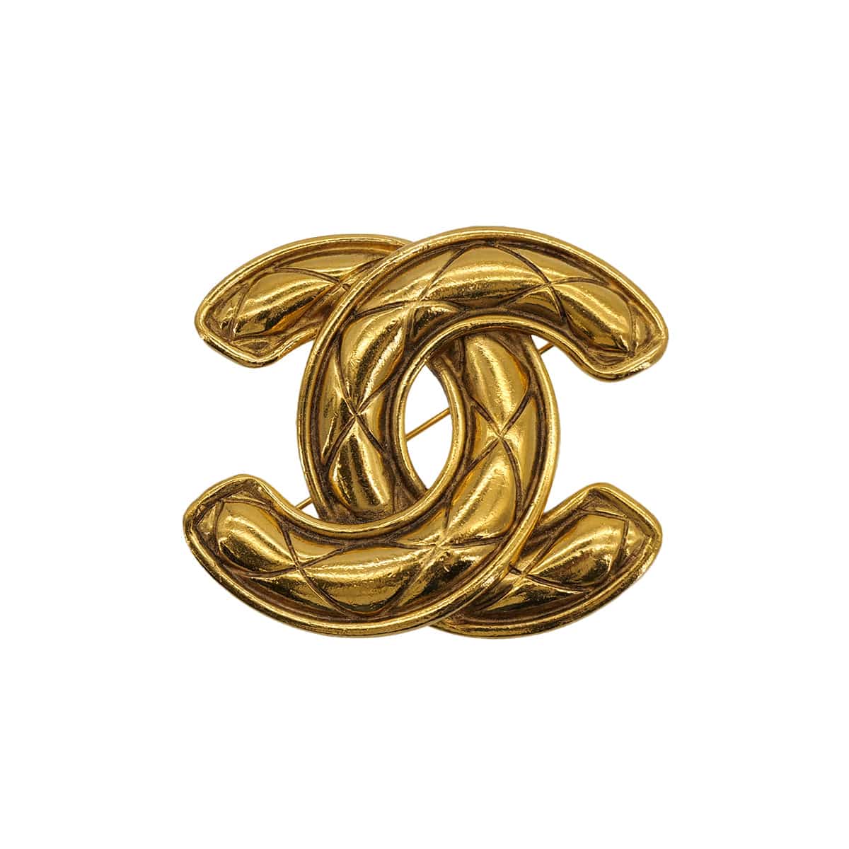 Luxury Promise Japan VINTAGE CHANEL COCOMARK BROOCH MATELASSE GOLD ACCESSORY 90324105
