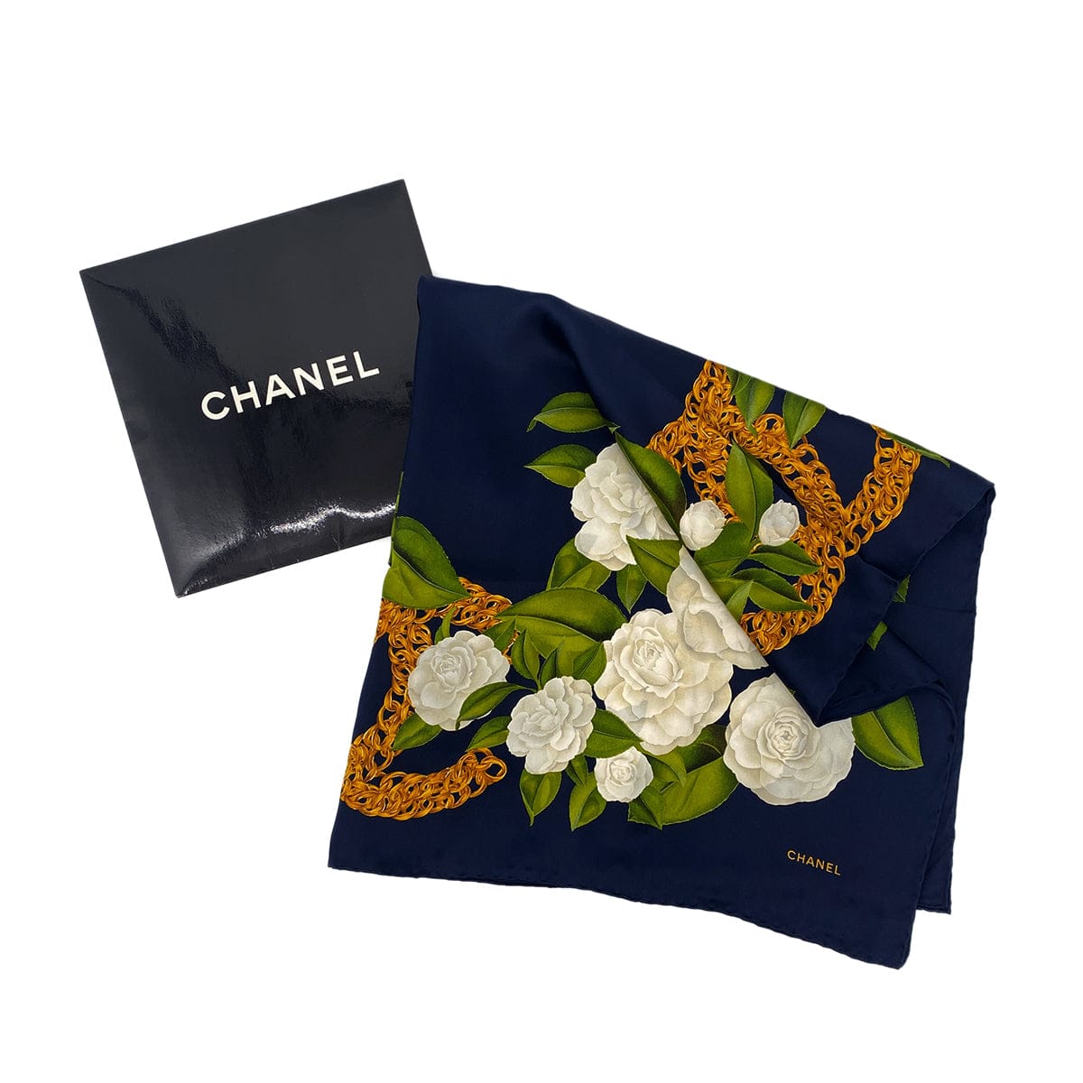 Luxury Promise Japan VINTAGE CHANEL COCOMARK CAMELLIA SCARF MULTICOLOR SILK 90313876