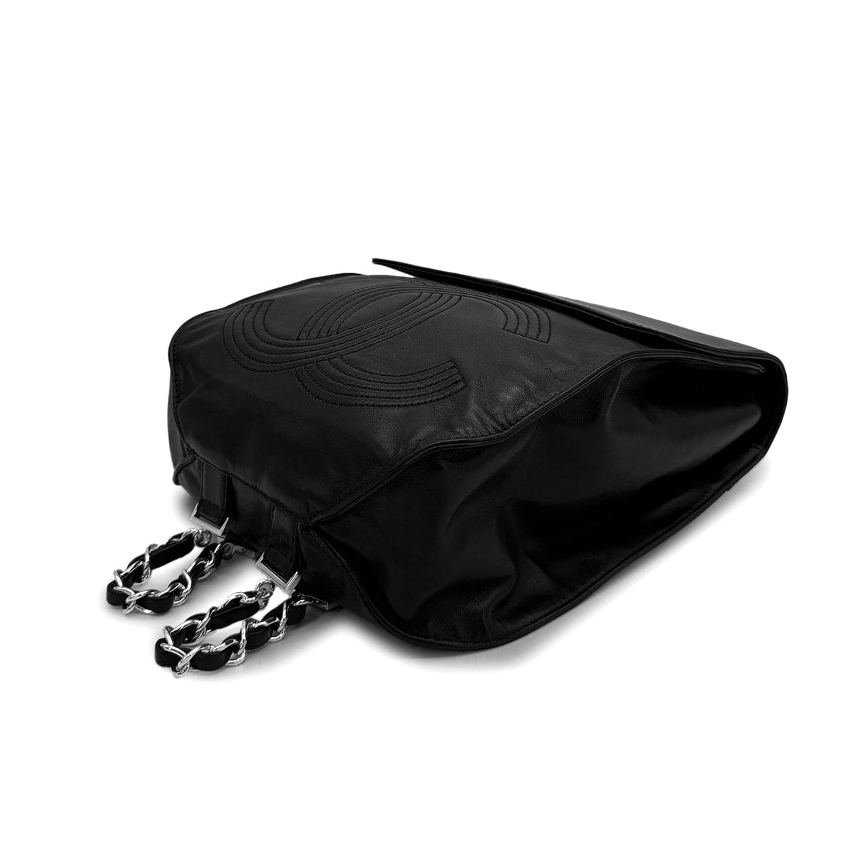 Luxury Promise Japan VINTAGE CHANEL COCOMARK CHAIN BACKPACK BLACK LAMB SKIN SILVER HARDWARE 90310343