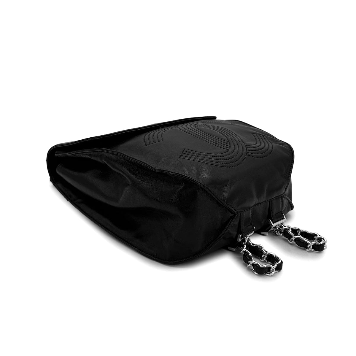 Luxury Promise Japan VINTAGE CHANEL COCOMARK CHAIN BACKPACK BLACK LAMB SKIN SILVER HARDWARE 90310343