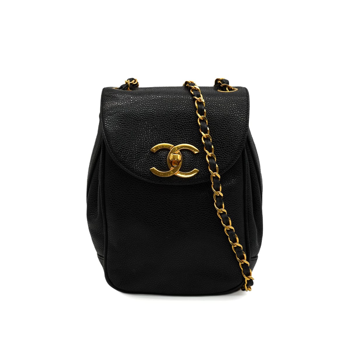 Luxury Promise Japan VINTAGE CHANEL COCOMARK CHAIN SHUOLDER BAG BLACK CAVIAR SKIN GOLD HARDWARE 90346143