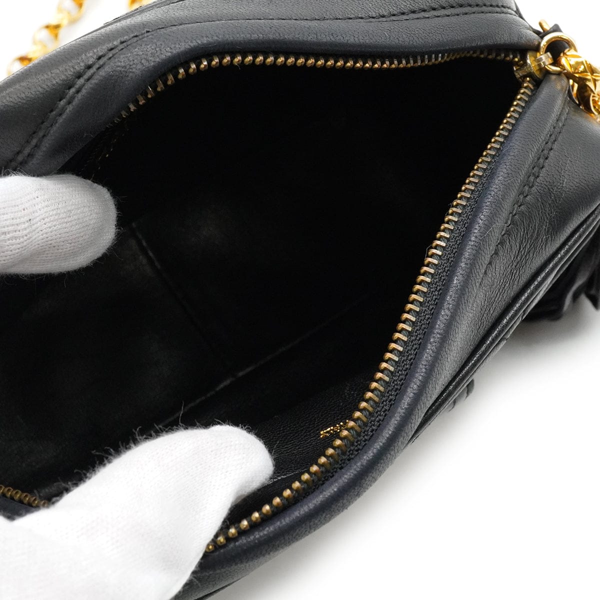 Luxury Promise Japan VINTAGE CHANEL COCOMARK FRINGE BIJOU CHAIN SHUOLDER BAG BLACK LAMB SKIN GOLD HARDWARE 90344444