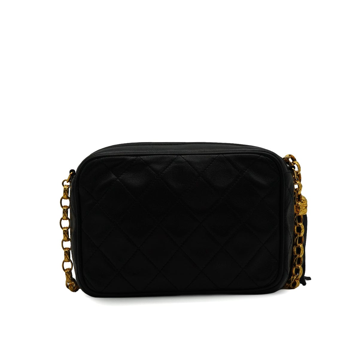 Luxury Promise Japan VINTAGE CHANEL COCOMARK FRINGE BIJOU CHAIN SHUOLDER BAG BLACK LAMB SKIN GOLD HARDWARE 90344444