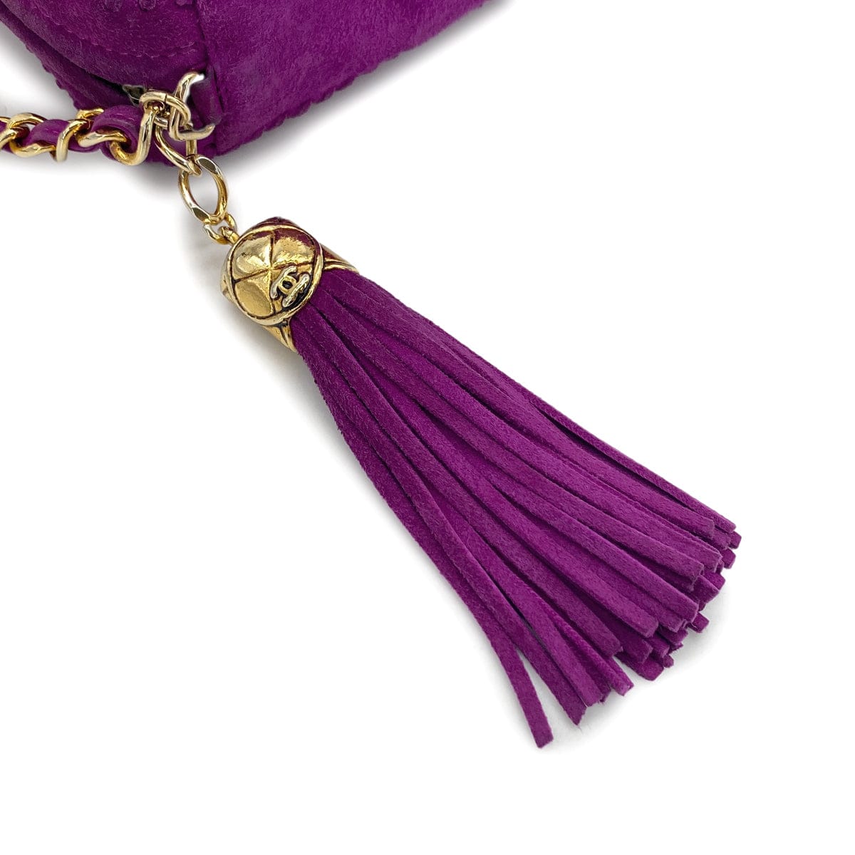 Luxury Promise Japan VINTAGE CHANEL COCOMARK FRINGE CHAIN SHUOLDER BAG PURPLE SUEDE GOLD HARDWARE 90327394