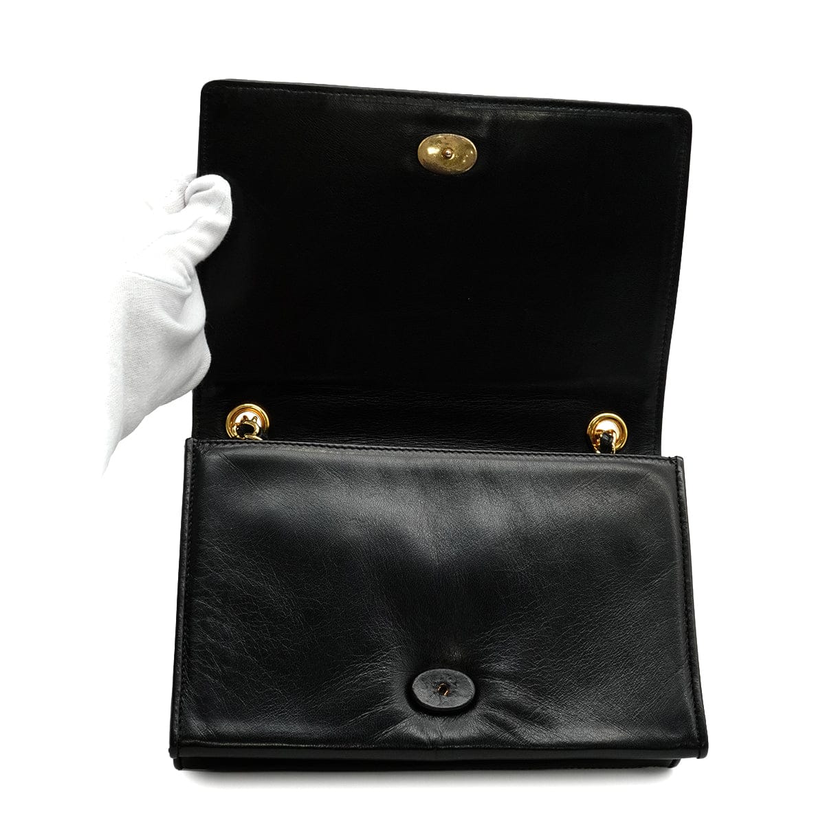 Luxury Promise Japan VINTAGE CHANEL COCOMARK FULL FLAP CHAIN SHOULDER BAG BLACK LAMB SKIN GOLD HARDWARE 90346129