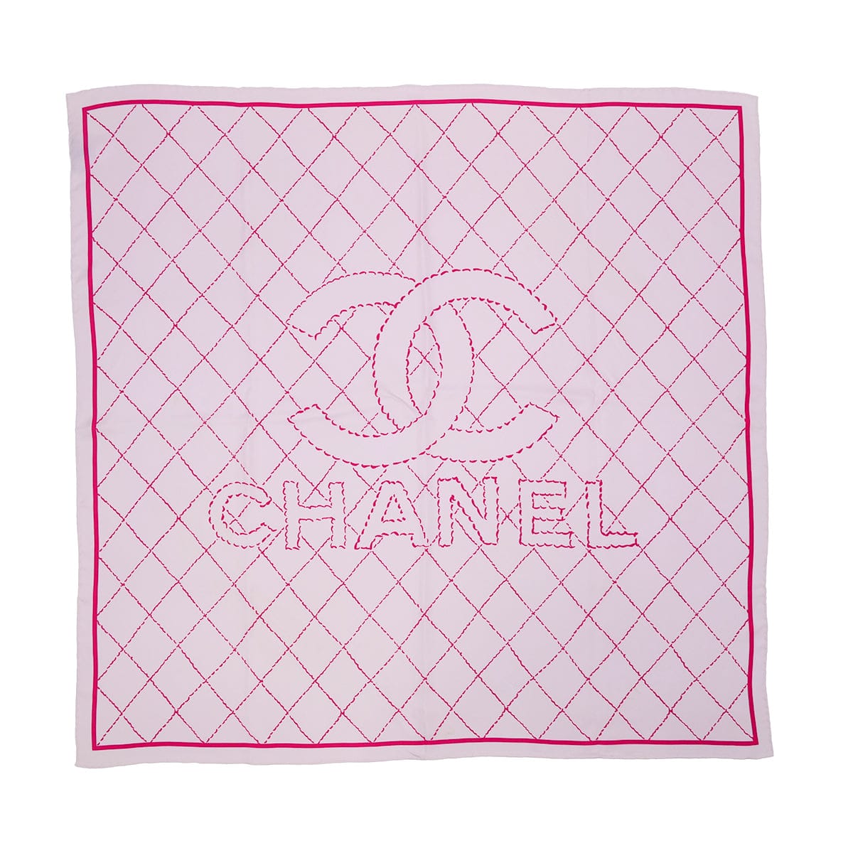 Luxury Promise Japan VINTAGE CHANEL COCOMARK LOGO MATELASSE SCARF PINK SILK 90321063