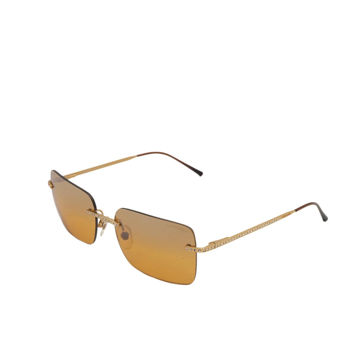 Luxury Promise Japan VINTAGE CHANEL COCOMARK LOGO RHINESTONE SUNGLASSES ORANGE EYEWEAR 90323180
