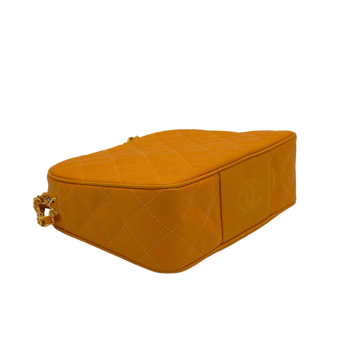 Luxury Promise Japan VINTAGE CHANEL COCOMARK MATELASSE CHAIN SHOULDER BAG ORANGE CAVIAR SKIN GOLD HARDWARE 90346100