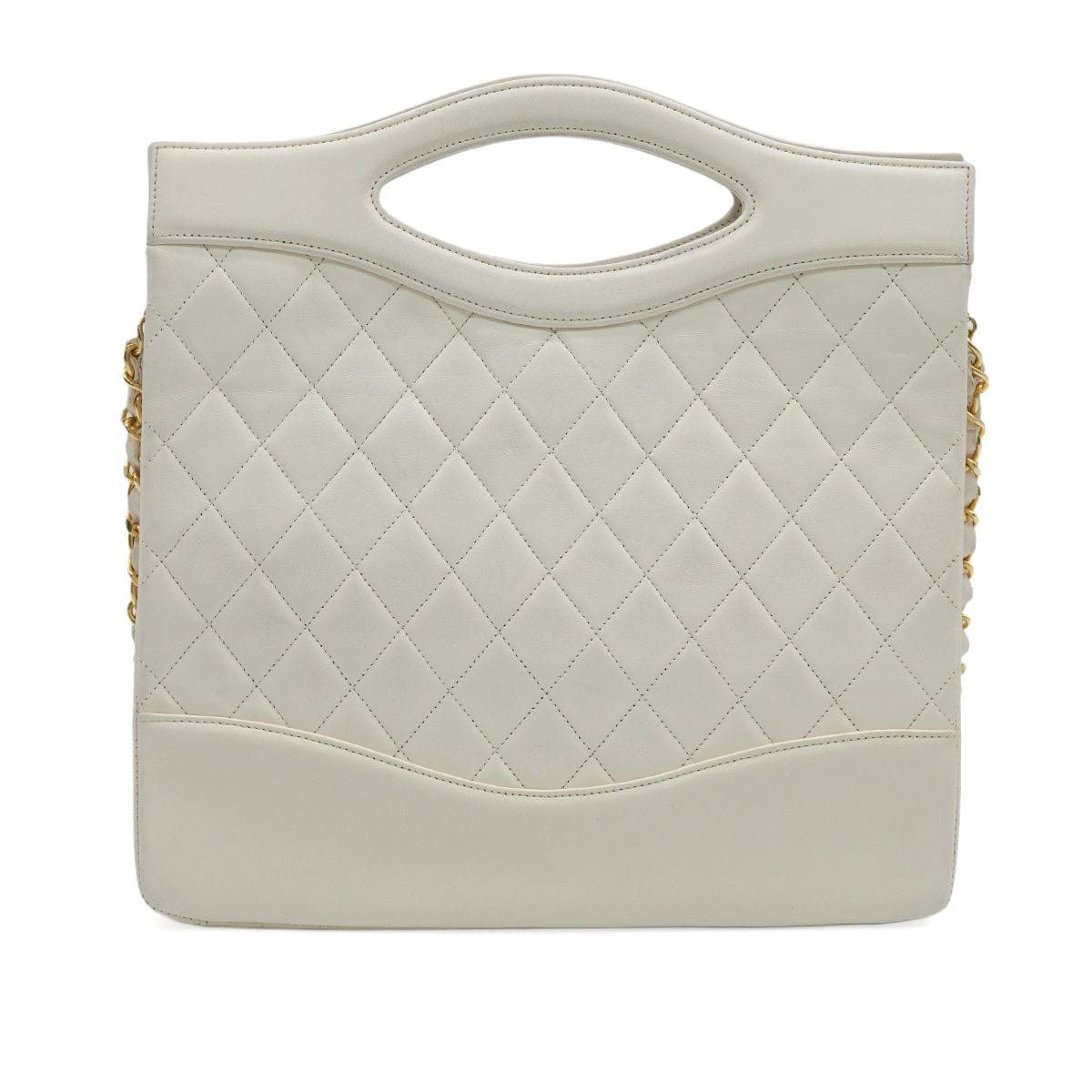 Luxury Promise Japan VINTAGE CHANEL COCOMARK MATELASSE CHAIN SHOULDER HAND BAG WHITE LAMB SKIN GOLD HARDWARE 90343404