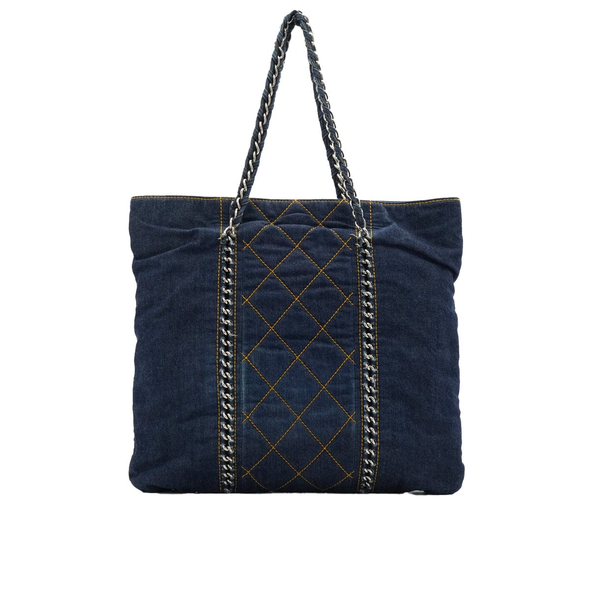 Luxury Promise Japan VINTAGE CHANEL COCOMARK MATELASSE CHAIN TOTE BAG BLUE DENIM SILVER HARDWARE 90340171