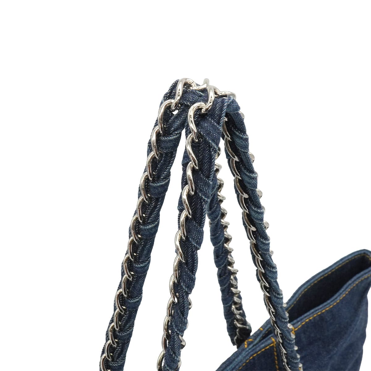 Luxury Promise Japan VINTAGE CHANEL COCOMARK MATELASSE CHAIN TOTE BAG BLUE DENIM SILVER HARDWARE 90340171