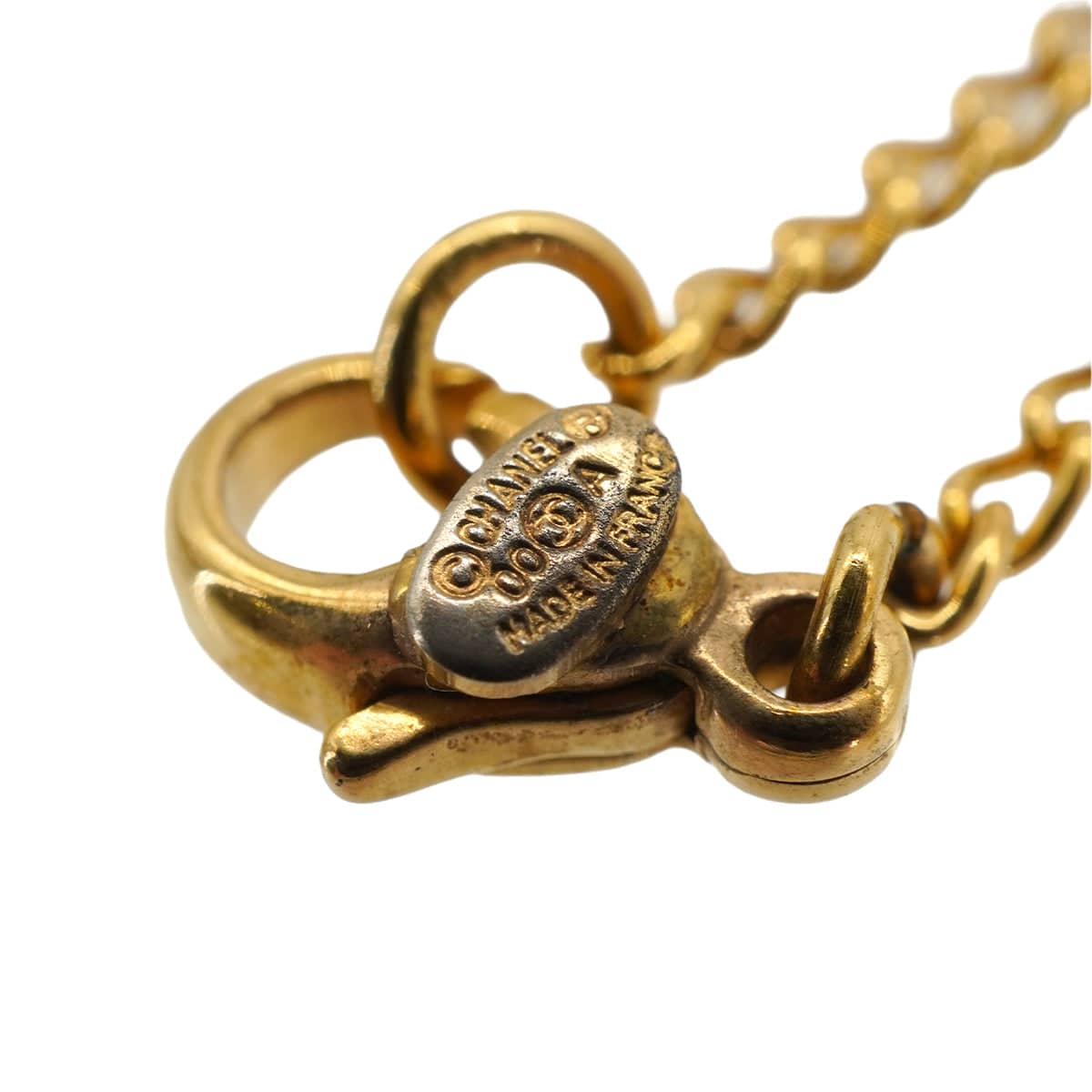 Luxury Promise Japan VINTAGE CHANEL COCOMARK PINK RHINESTONE NECKLACE GOLD ACCESSORY 00A 90345094