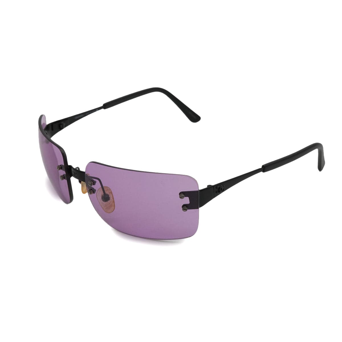 Luxury Promise Japan VINTAGE CHANEL COCOMARK SUNGLASSES BLACK PURPLE EYEWEAR 90323141