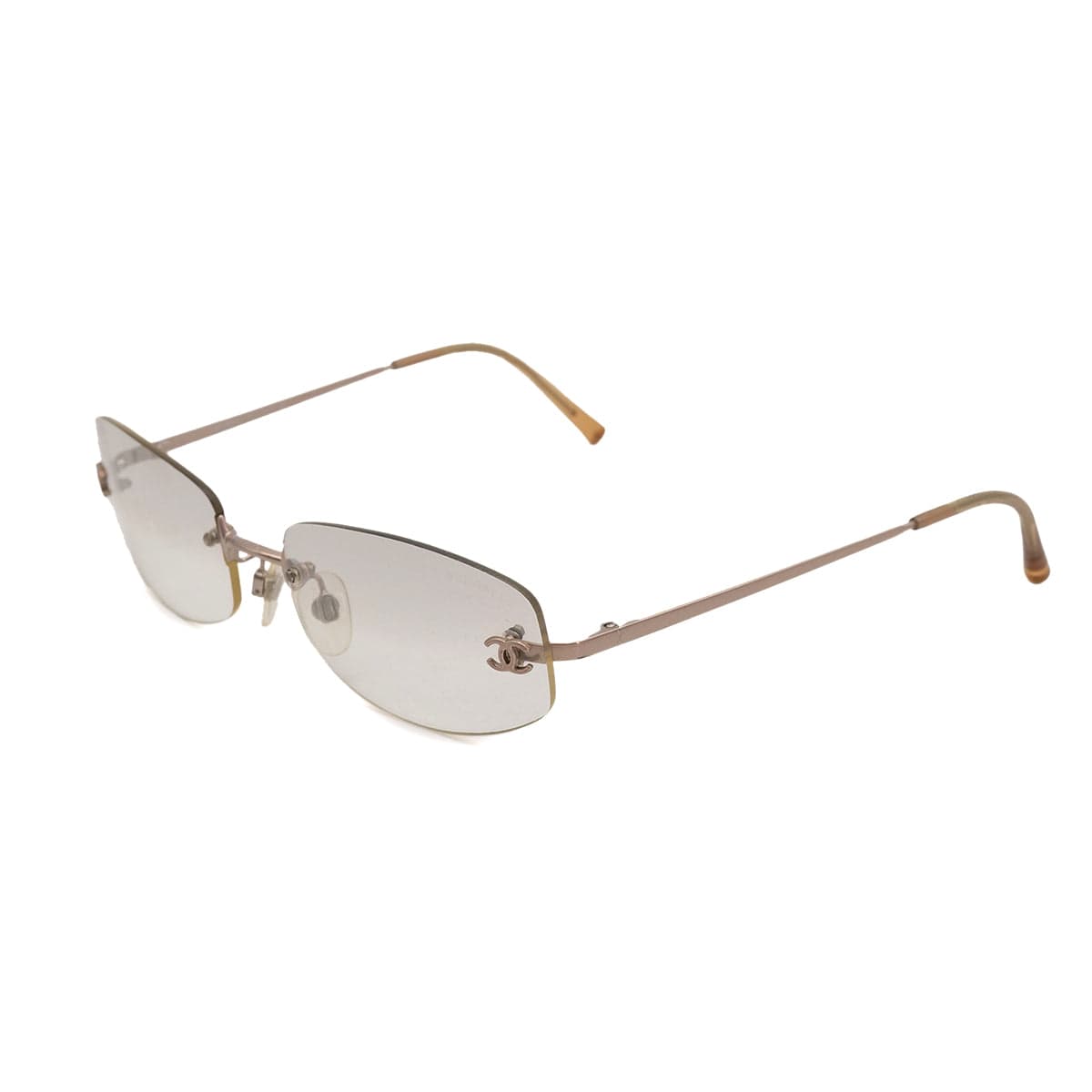 Luxury Promise Japan VINTAGE CHANEL COCOMARK SUNGLASSES GOLD EYEWEAR 90323170