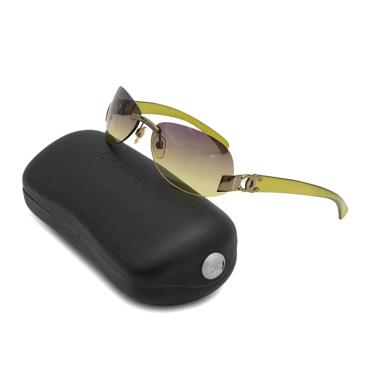 Luxury Promise Japan] VINTAGE CHANEL COCOMARK SUNGLASSES GREEN EYEWEAR 90323171