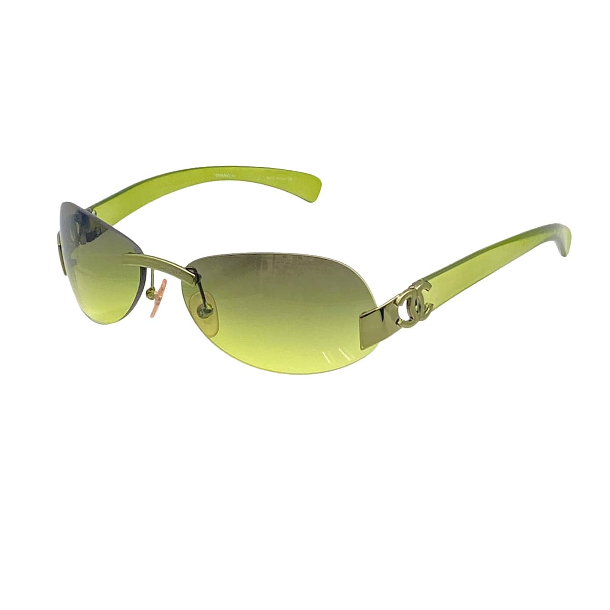 Luxury Promise Japan VINTAGE CHANEL COCOMARK SUNGLASSES GREEN EYEWEAR 90325287