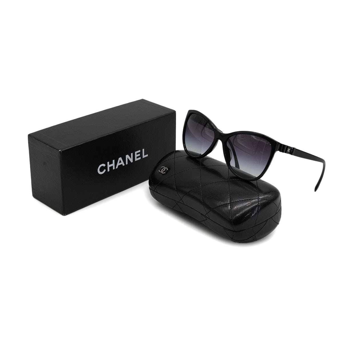 Luxury Promise Japan VINTAGE CHANEL COCOMARK SUNGLASSES RIBBON BLACK EYEWEAR 90321067
