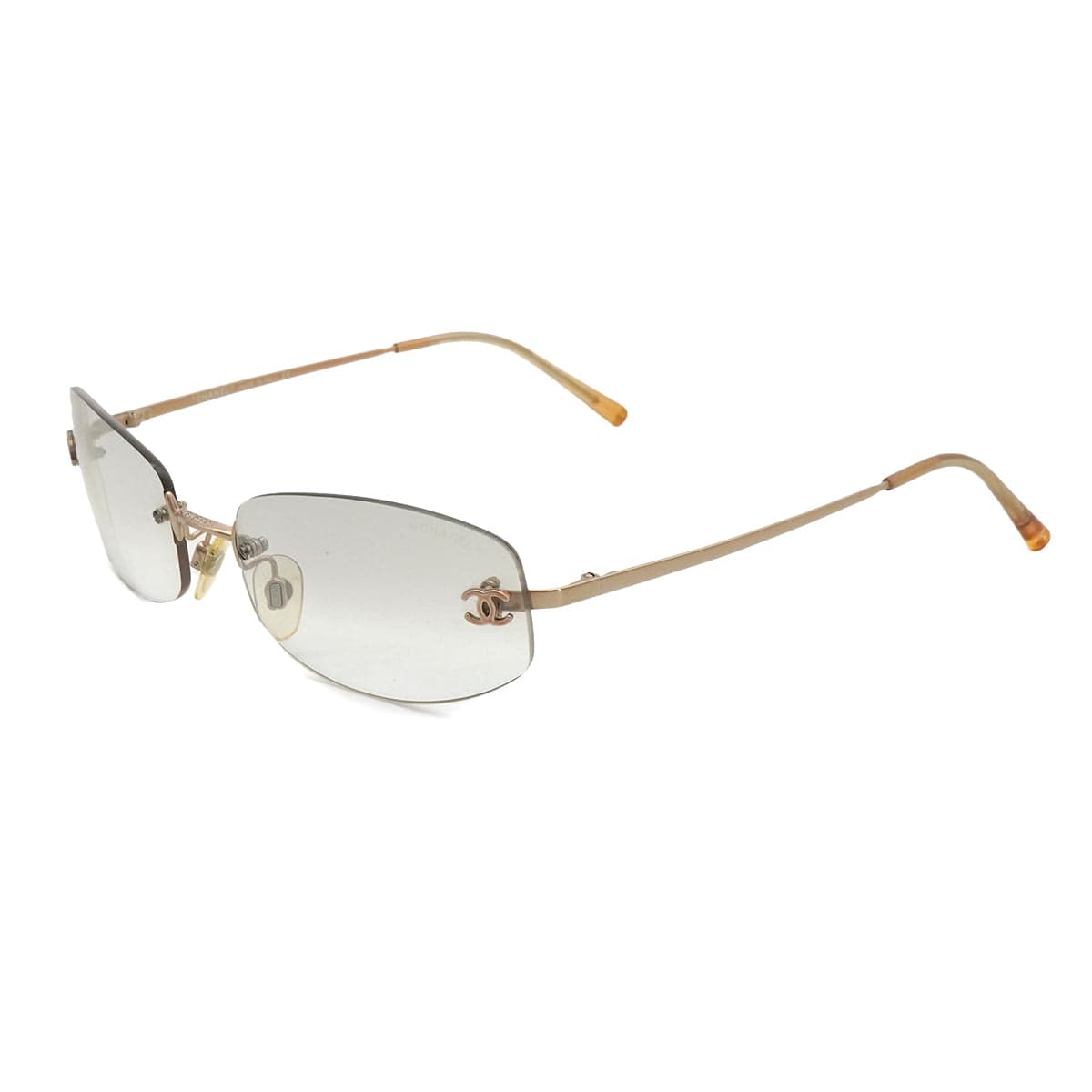 Luxury Promise Japan VINTAGE CHANEL COCOMARK SUNGLASSES ROSE GOLD EYEWEAR 90328708