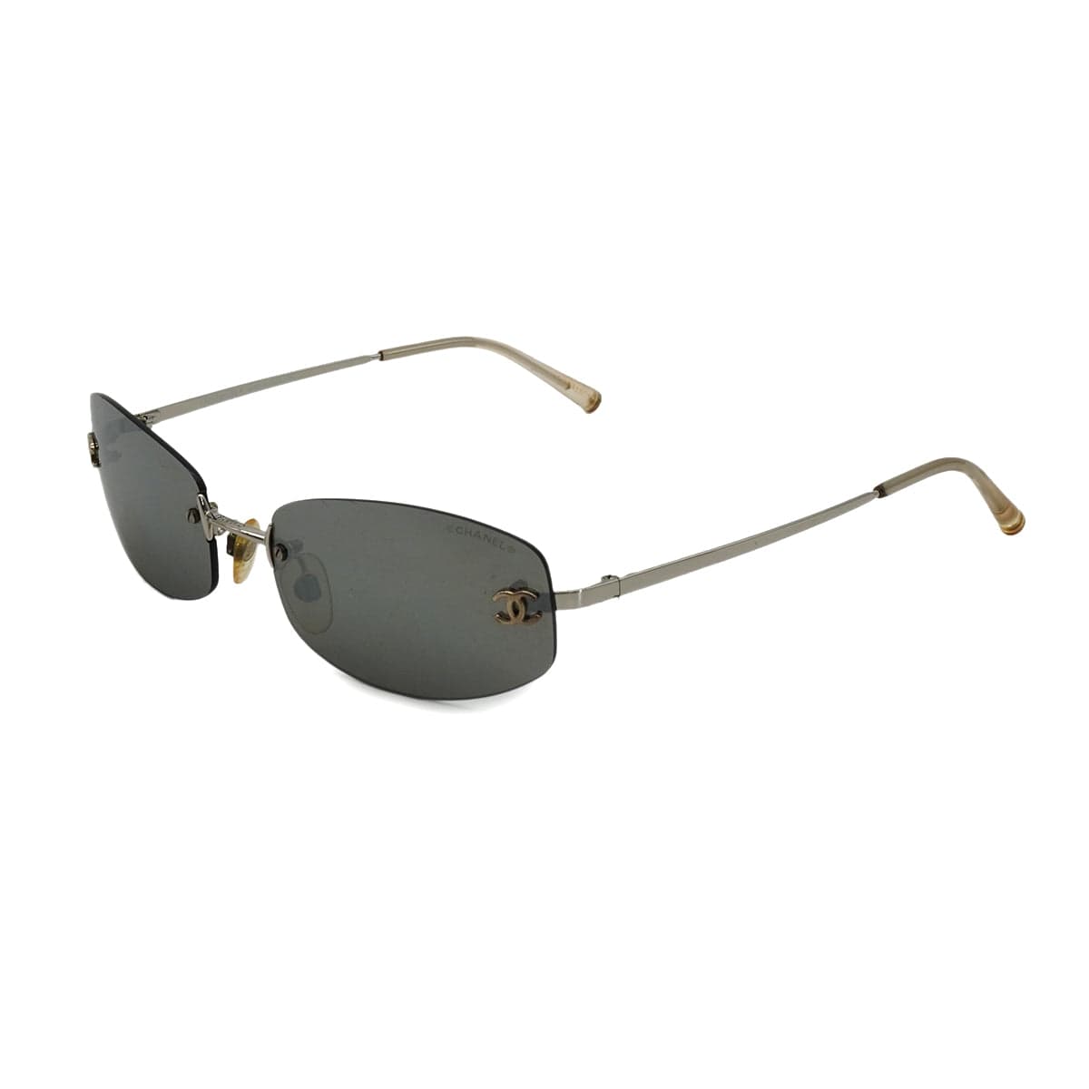 Luxury Promise Japan VINTAGE CHANEL COCOMARK SUNGLASSES SILVER EYEWEAR 90328706