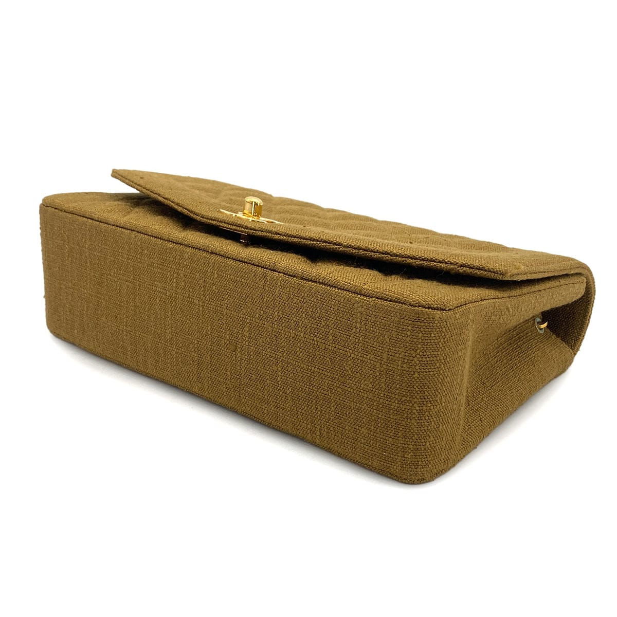 Luxury Promise Japan VINTAGE CHANEL DIANA MEDIUM CHAIN SHOULDER BAG KAHKI CANVAS GOLD HARDWARE 90324834