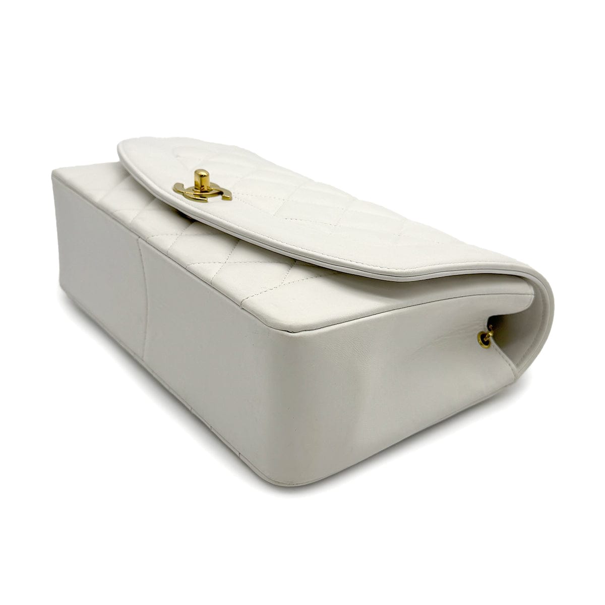 Luxury Promise Japan VINTAGE CHANEL DIANA MEDIUM CHAIN SHOULDER BAG WHITE LAMB SKIN GOLD HARDWARE 90313552