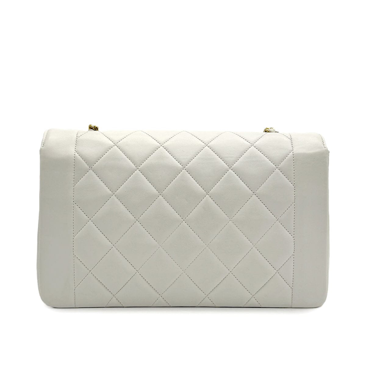 Luxury Promise Japan VINTAGE CHANEL DIANA MEDIUM CHAIN SHOULDER BAG WHITE LAMB SKIN GOLD HARDWARE 90313552
