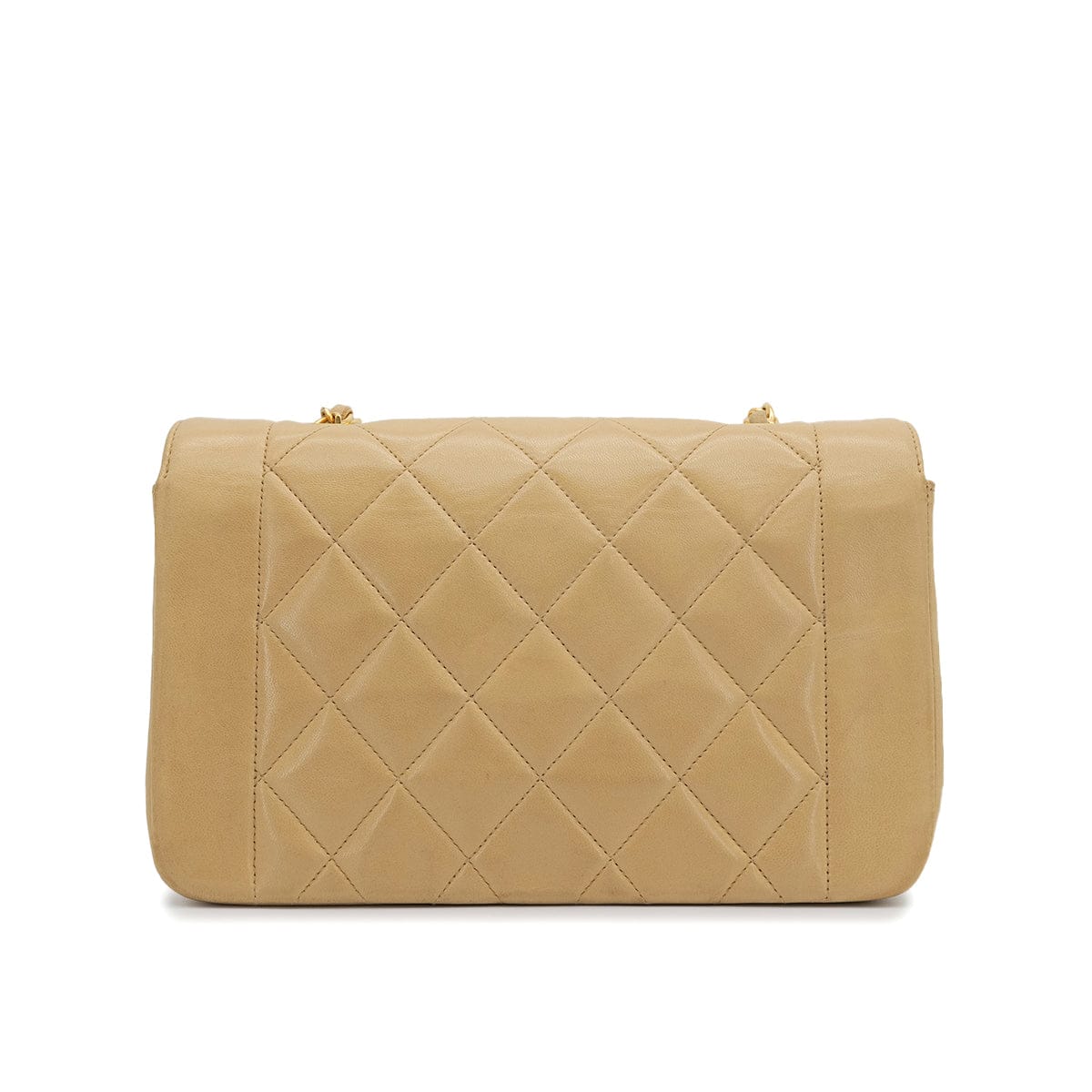 Luxury Promise Japan VINTAGE CHANEL DIANA SMALL CHAIN SHOULDER BAG BEIGE LAMB SKIN GOLD HARDWARE 90311961