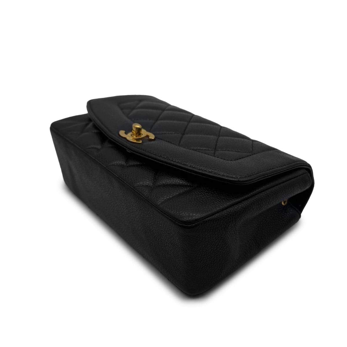 Luxury Promise Japan VINTAGE CHANEL DIANA SMALL CHAIN SHOULDER BAG BLACK CAVIAR SKIN GOLD HARDWARE 90315881