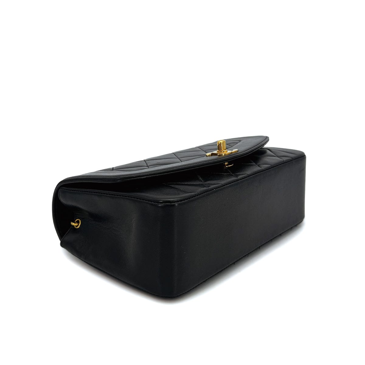 Luxury Promise Japan VINTAGE CHANEL DIANA SMALL CHAIN SHOULDER BAG BLACK LAMB SKIN GOLD HARDWARE 90241781