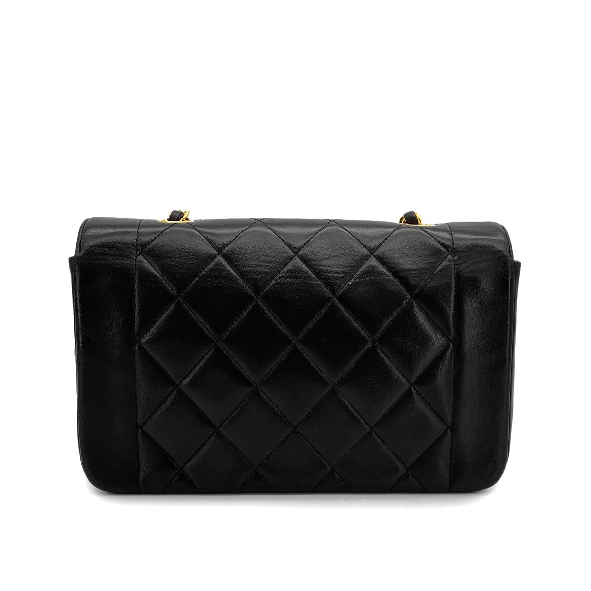 Luxury Promise Japan VINTAGE CHANEL DIANA SMALL CHAIN SHOULDER BAG BLACK LAMB SKIN GOLD HARDWARE 90314586