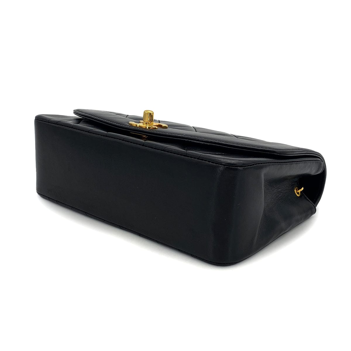 Luxury Promise Japan VINTAGE CHANEL DIANA SMALL CHAIN SHOULDER BAG BLACK LAMB SKIN GOLD HARDWARE 90314586
