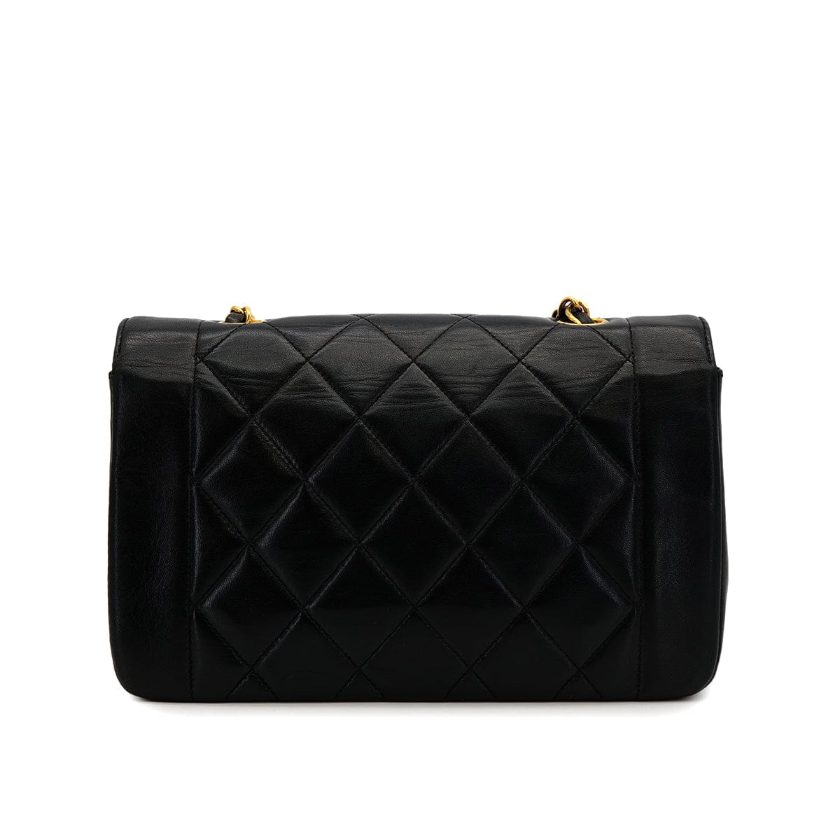 Luxury Promise Japan VINTAGE CHANEL DIANA SMALL CHAIN SHOULDER BAG BLACK LAMB SKIN GOLD HARDWARE 90318631