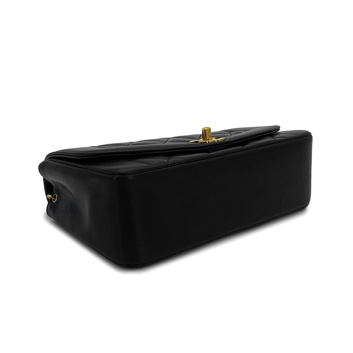 Luxury Promise Japan VINTAGE CHANEL DIANA SMALL CHAIN SHOULDER BAG BLACK LAMB SKIN GOLD HARDWARE 90323095