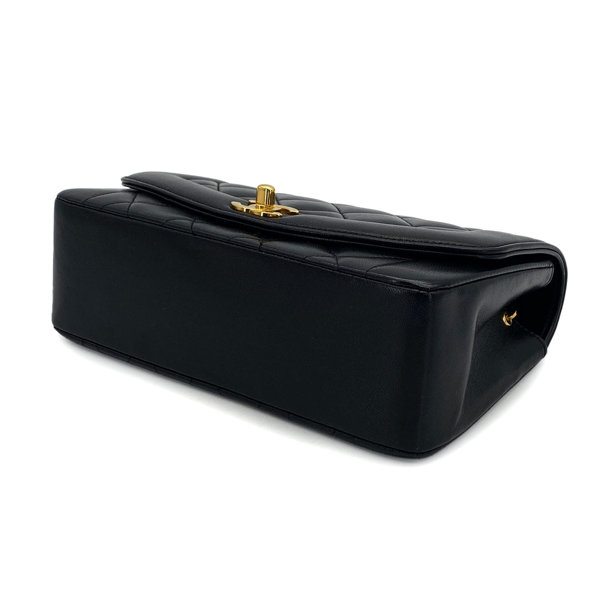 Luxury promise Japan VINTAGE CHANEL DIANA SMALL CHAIN SHOULDER BAG BLACK LAMB SKIN GOLD HARDWARE 90324759