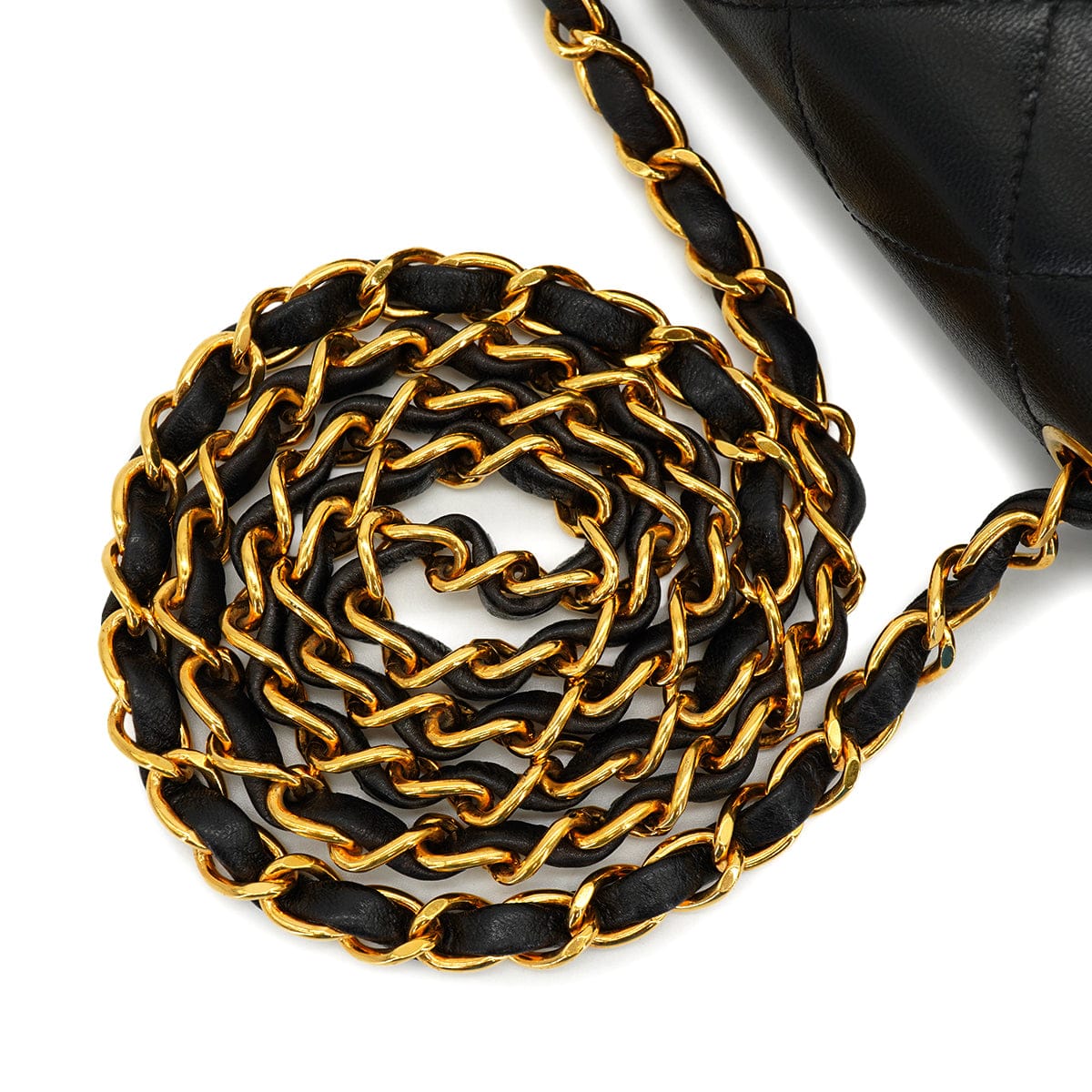 Luxury Promise Japan VINTAGE CHANEL DIANA SMALL CHAIN SHOULDER BAG BLACK LAMB SKIN GOLD HARDWARE 90327064