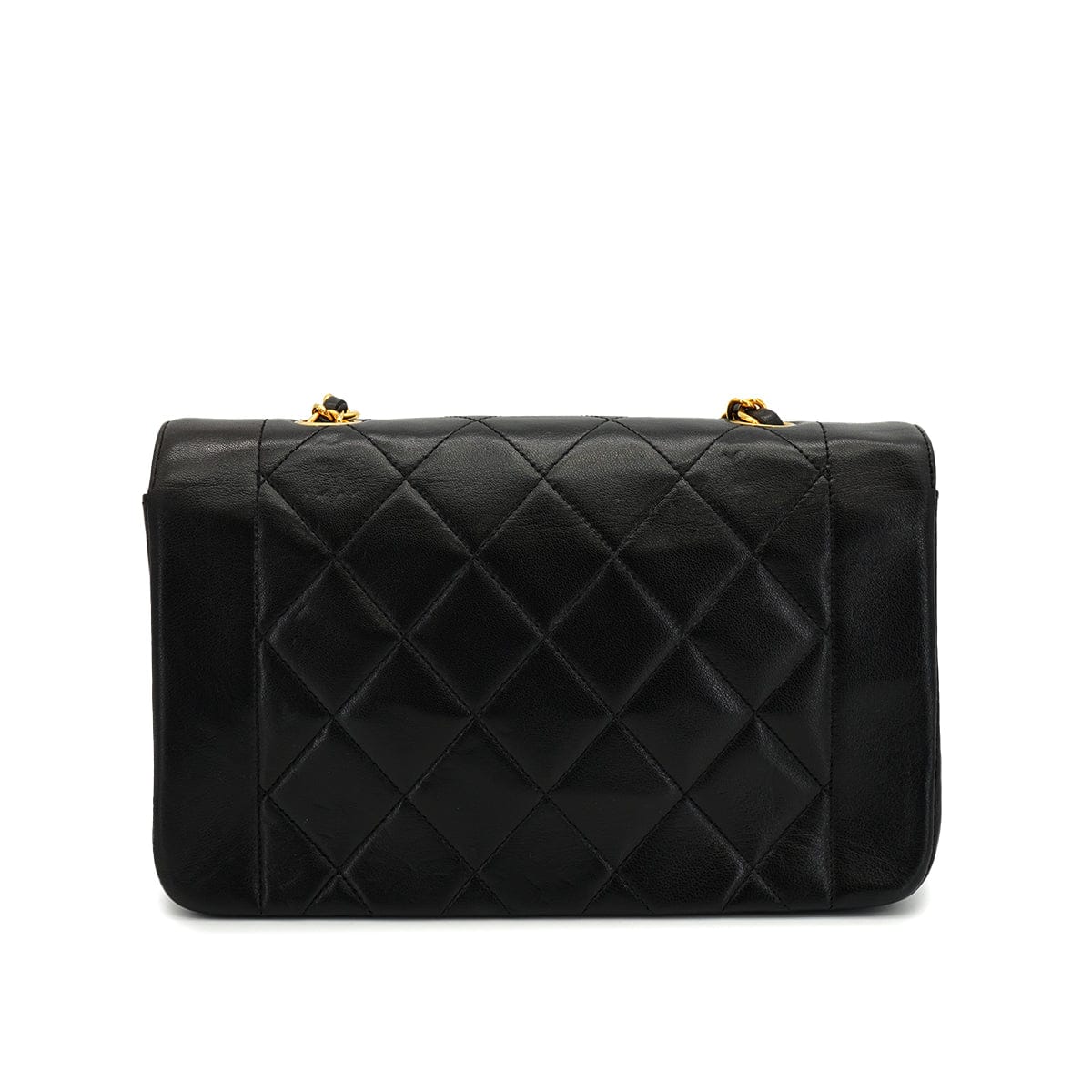 Luxury Promise Japan VINTAGE CHANEL DIANA SMALL CHAIN SHOULDER BAG BLACK LAMB SKIN GOLD HARDWARE 90327064