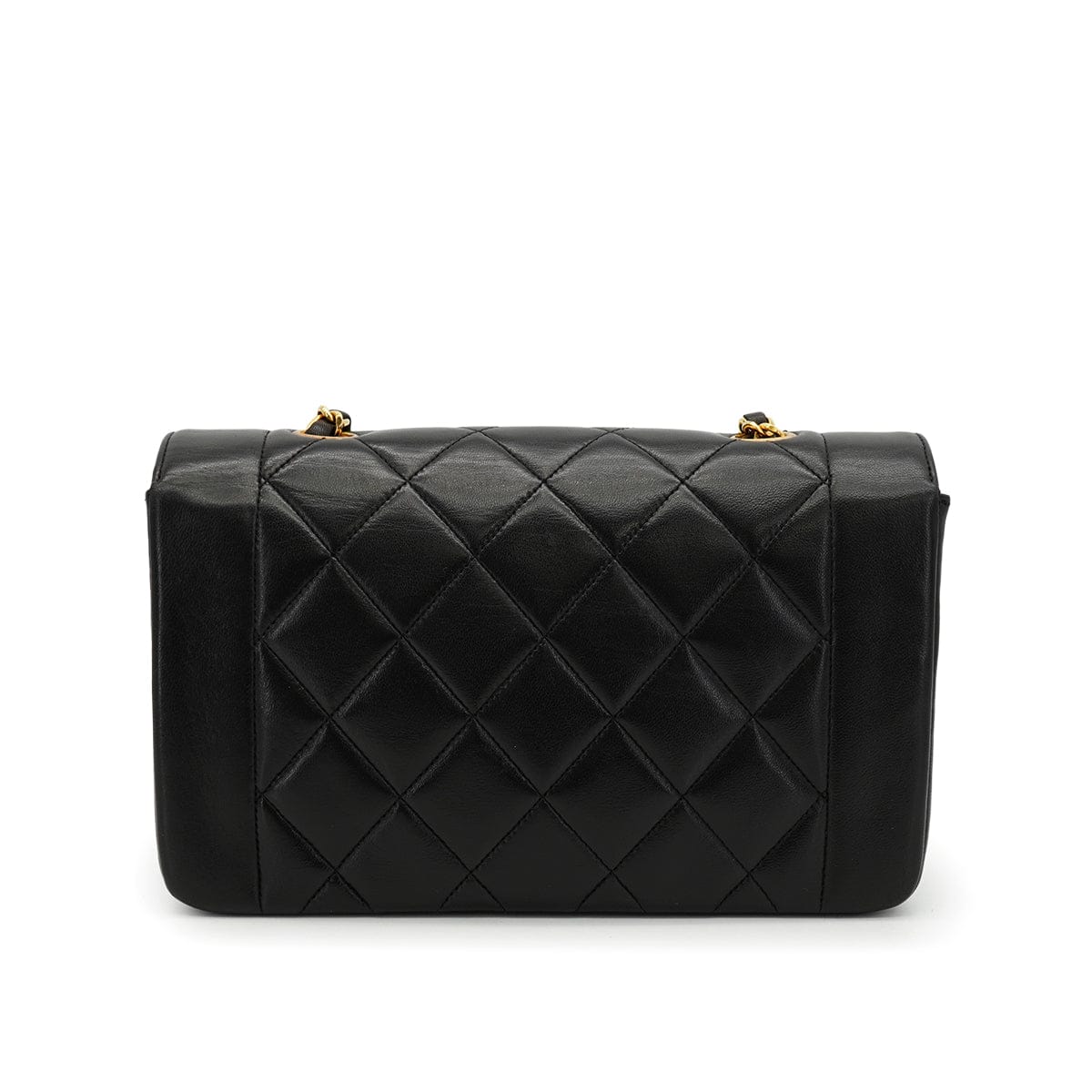 Luxury Promise Japan VINTAGE CHANEL DIANA SMALL CHAIN SHOULDER BAG BLACK LAMB SKIN GOLD HARDWARE 90330930