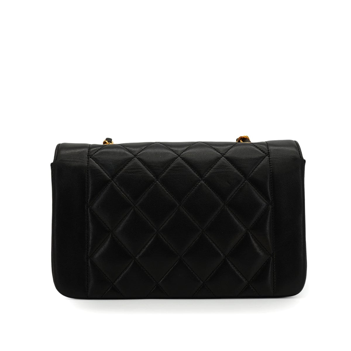 Luxury Promise Japan VINTAGE CHANEL DIANA SMALL CHAIN SHOULDER BAG BLACK LAMB SKIN GOLD HARDWARE 90343859