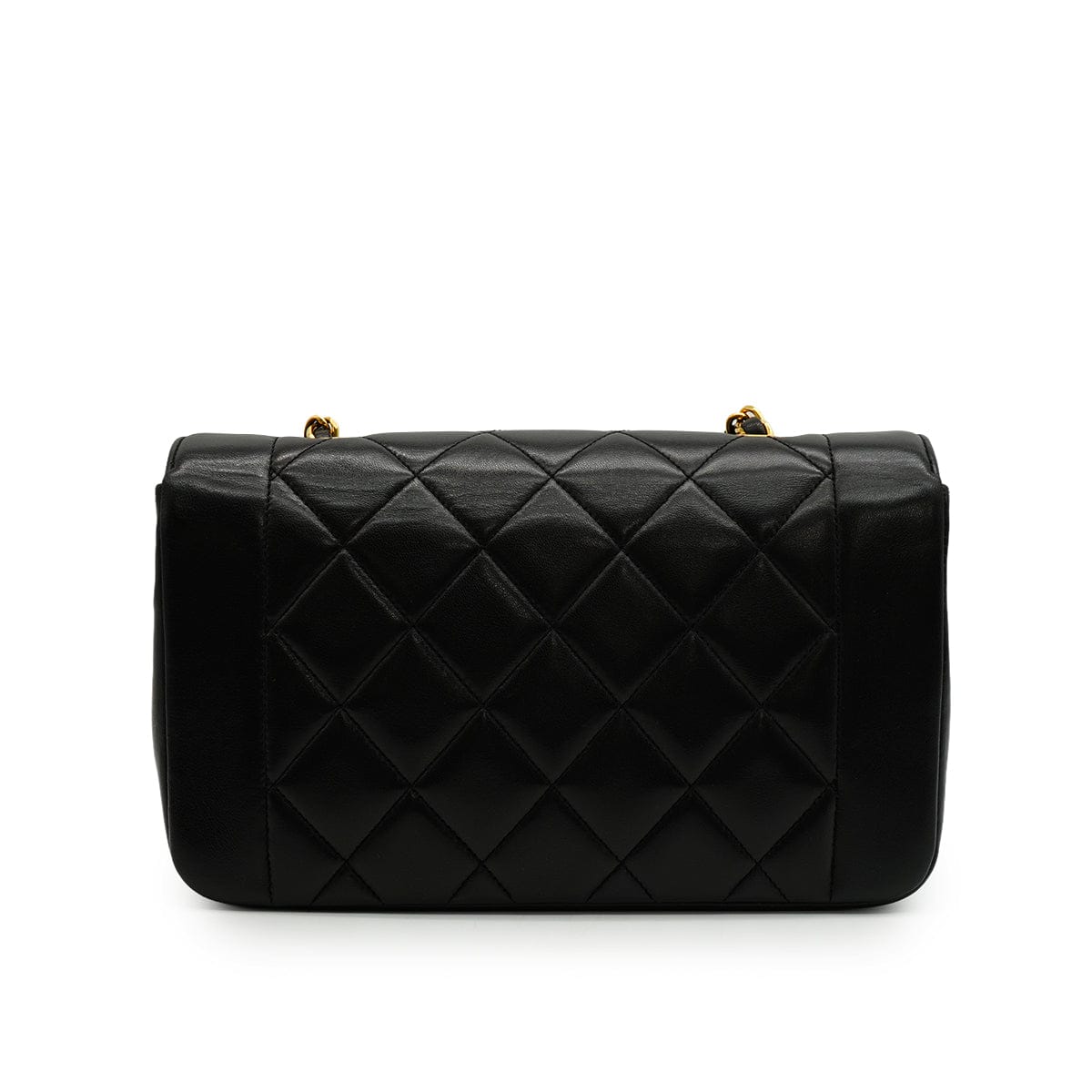 Luxury Promise Japan VINTAGE CHANEL DIANA SMALL CHAIN SHOULDER BAG BLACK LAMB SKIN GOLD HARDWARE 90344092