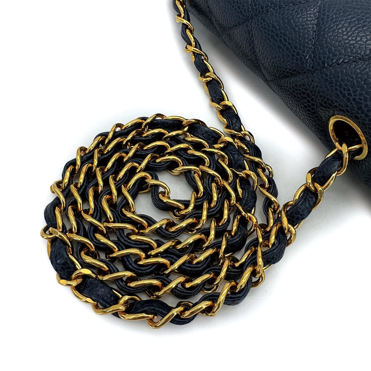 Luxury Promise Japan VINTAGE CHANEL DIANA SMALL CHAIN SHOULDER BAG NAVY CAVIAR SKIN GOLD HARDWARE 90311052