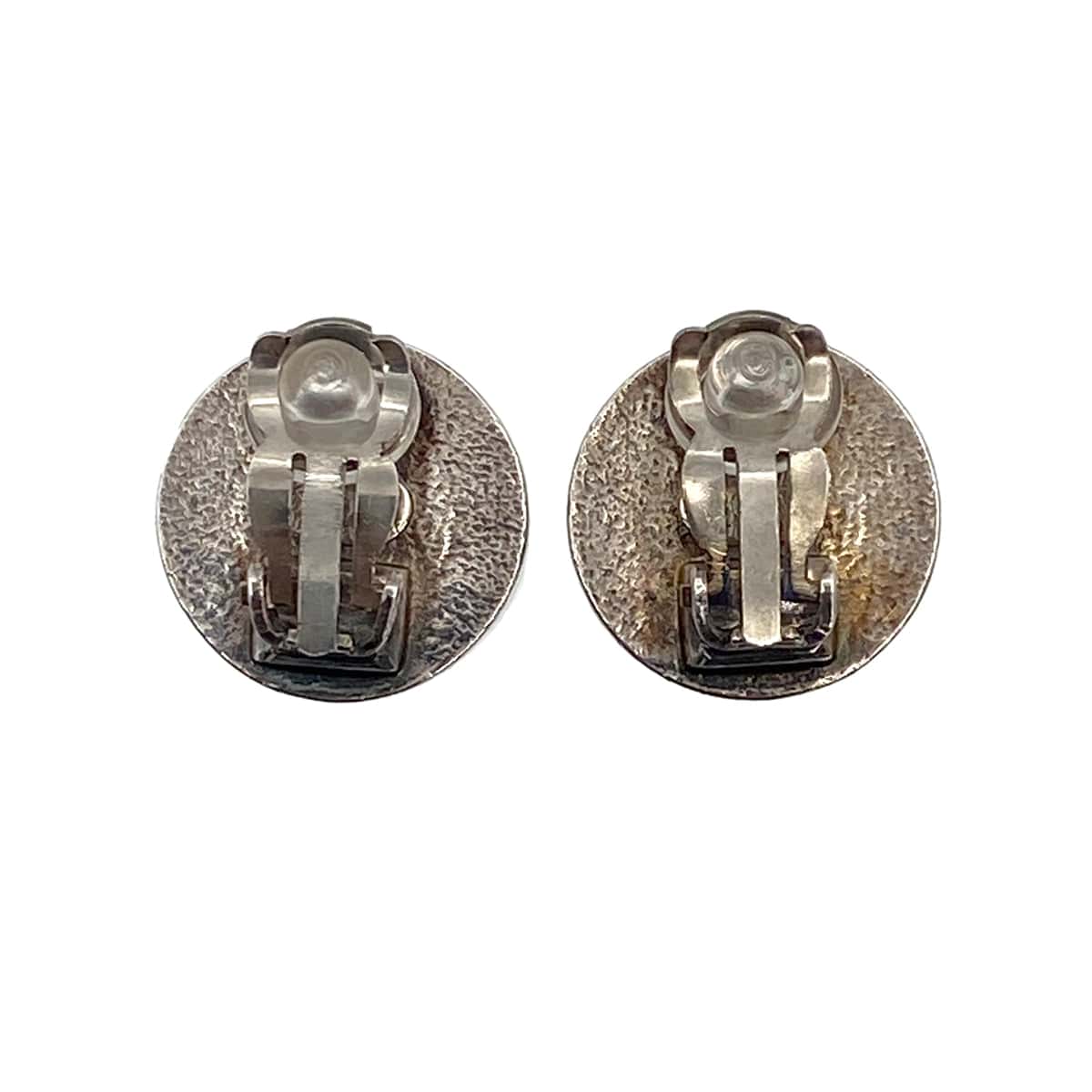 Luxury Promise Japan VINTAGE CHANEL EARRINGS COCOMARK BLACK SILVER ACCESSORY 96A 90321061