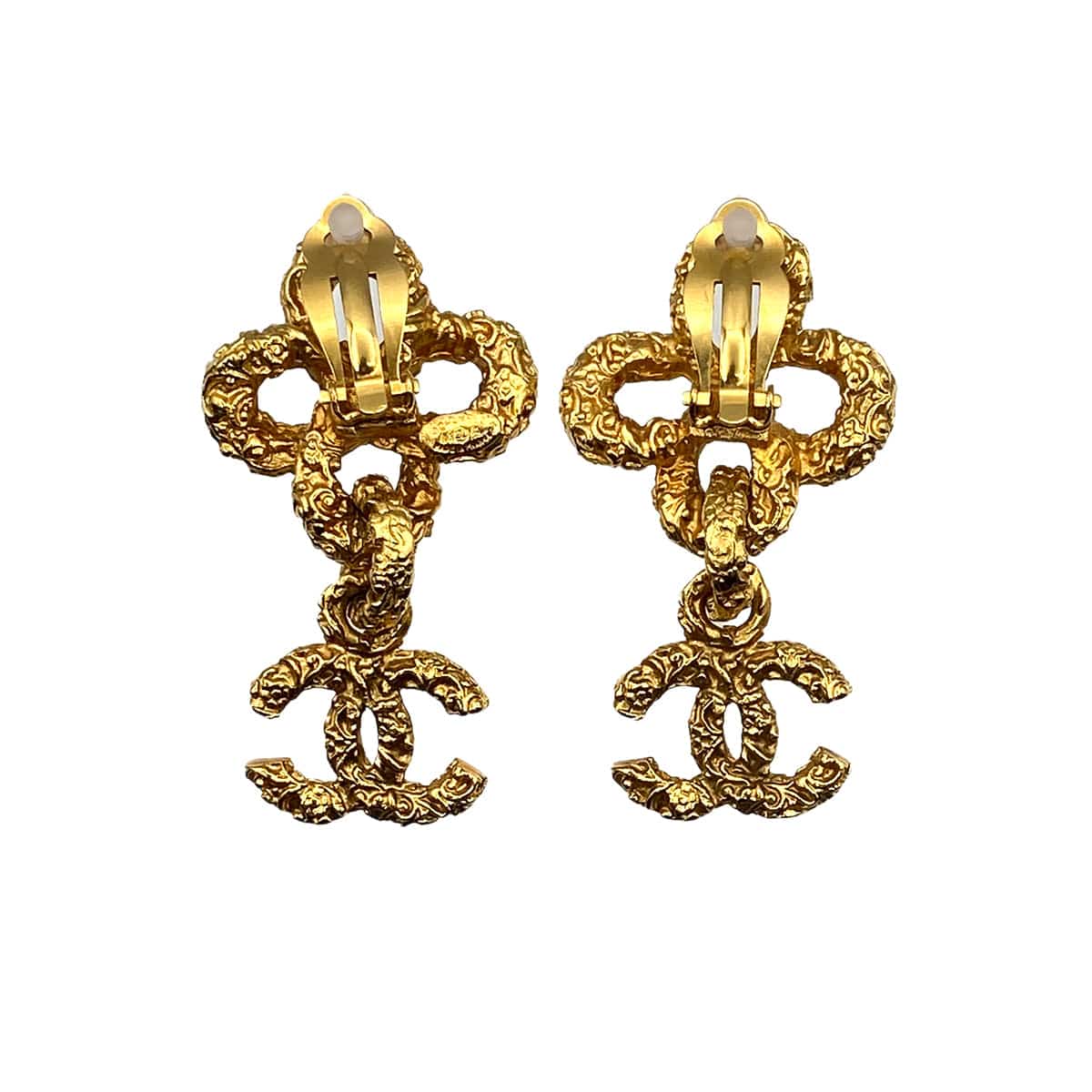 Luxury Promise Japan VINTAGE CHANEL EARRINGS COCOMARK GOLD ACCESSORY 93A 90312590
