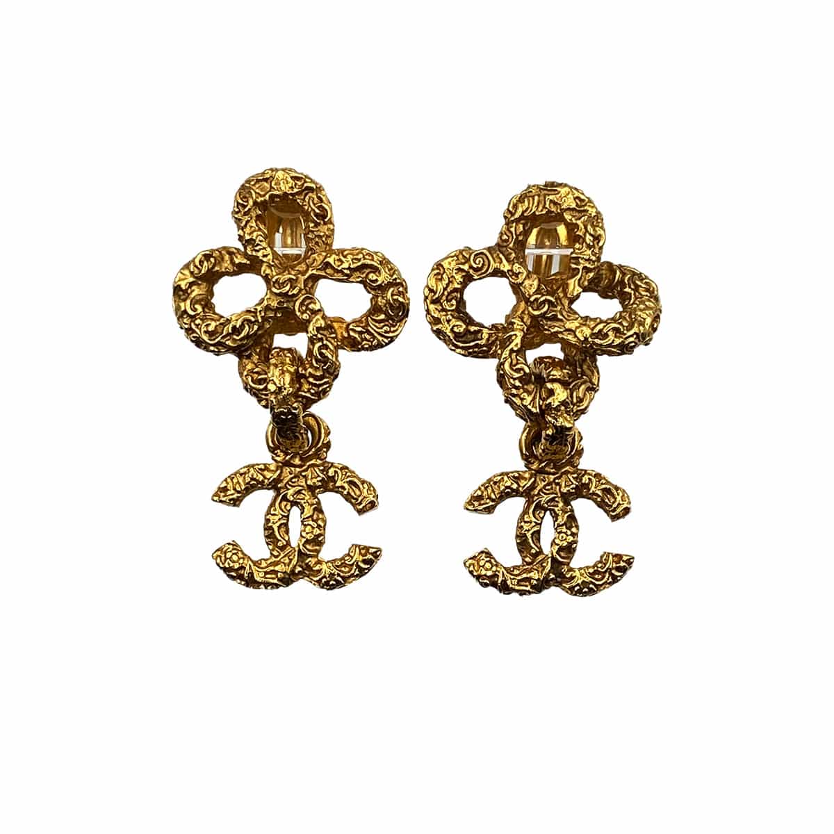 Luxury Promise Japan VINTAGE CHANEL EARRINGS COCOMARK GOLD ACCESSORY 93A 90312590