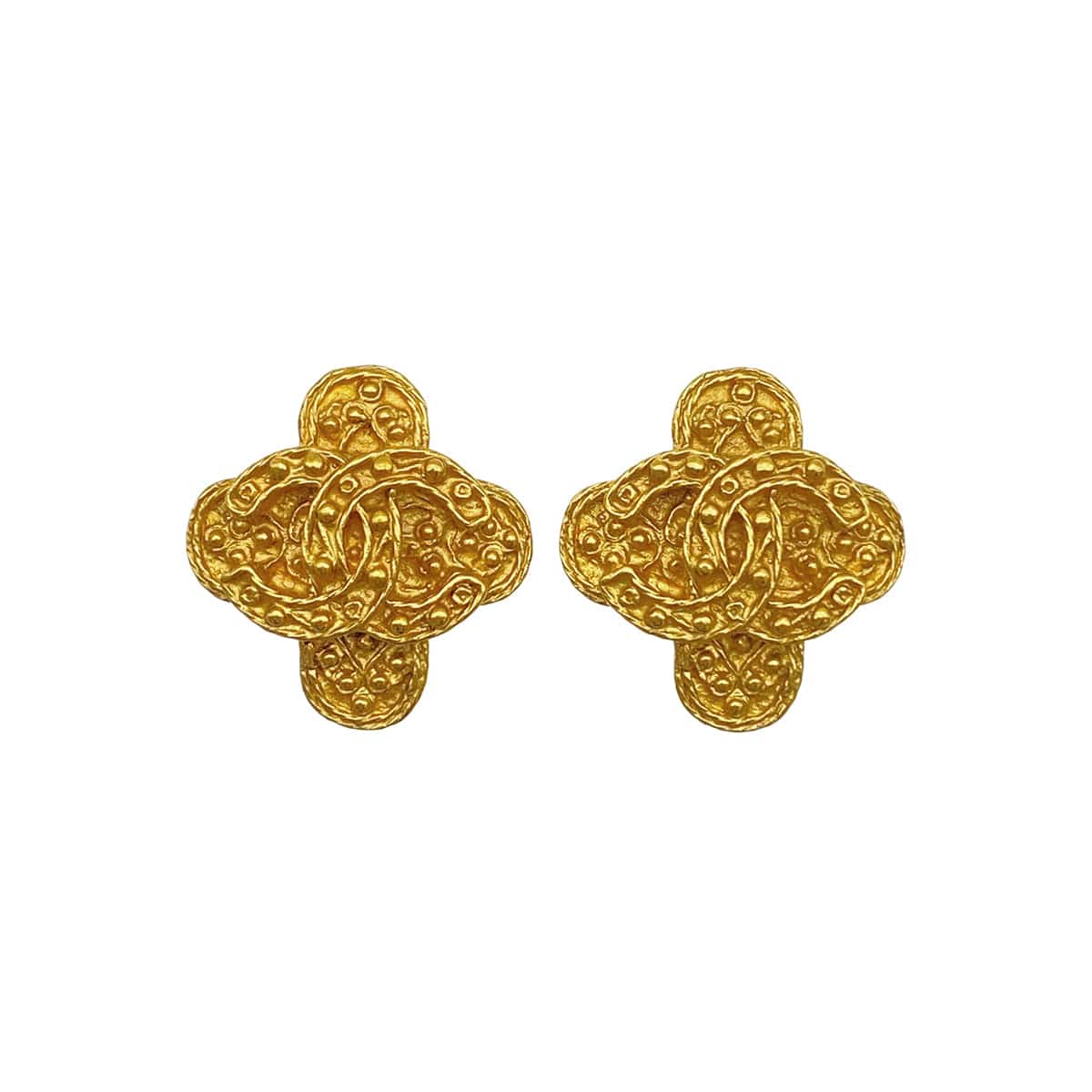 Luxury Promise Japan VINTAGE CHANEL EARRINGS COCOMARK GOLD ACCESSORY 94A 90325292